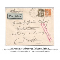 FRANCE Rouen 1934 Airmail...